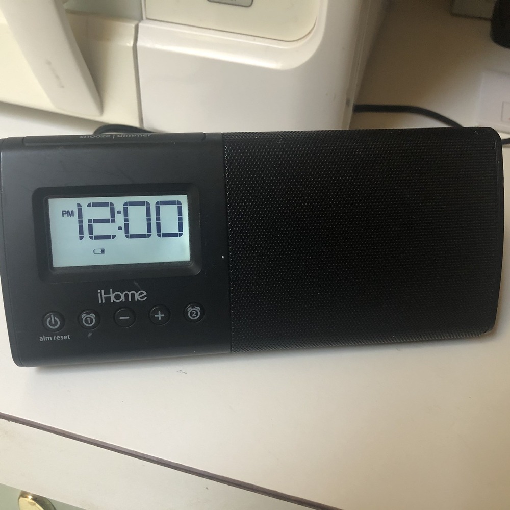 iHome iHM46 Portable USB Charging Dual Alarm Clock Speaker